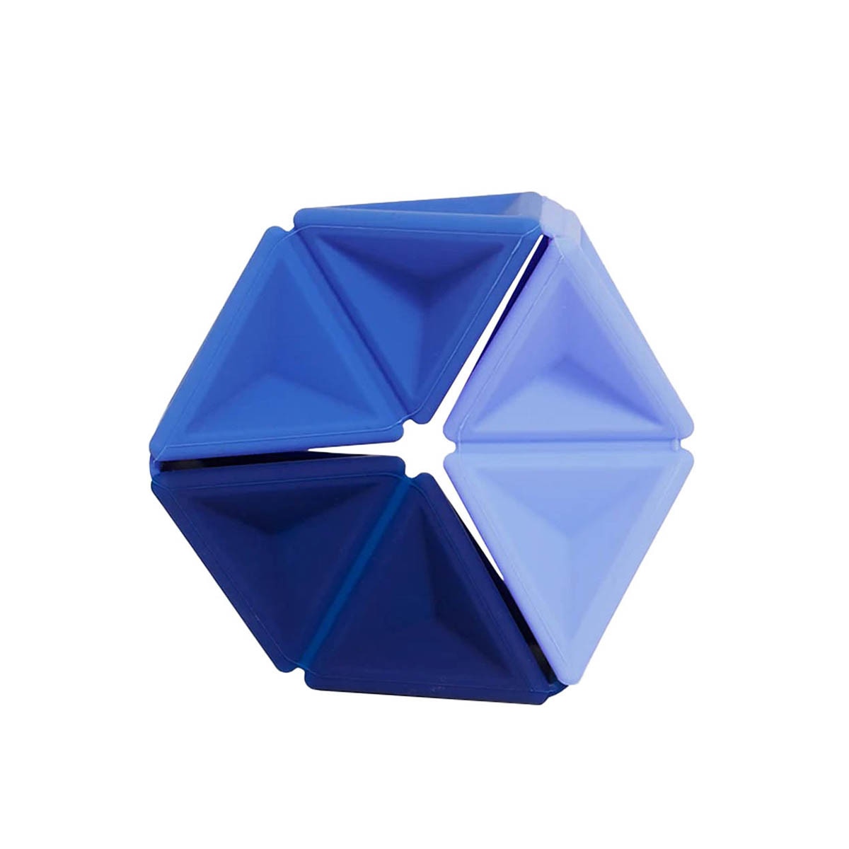 Speks pivot silicone flexagon fidget toy blue